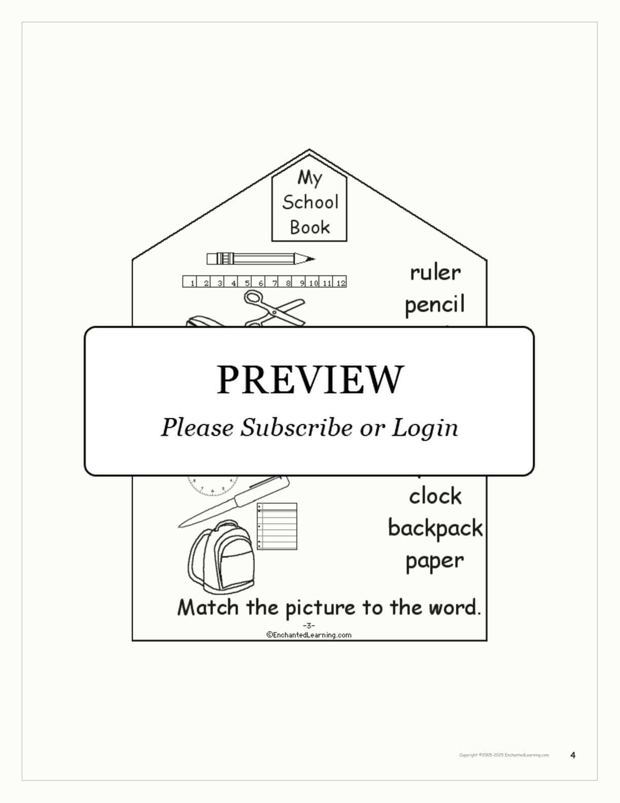 My School Book interactive printout page 4