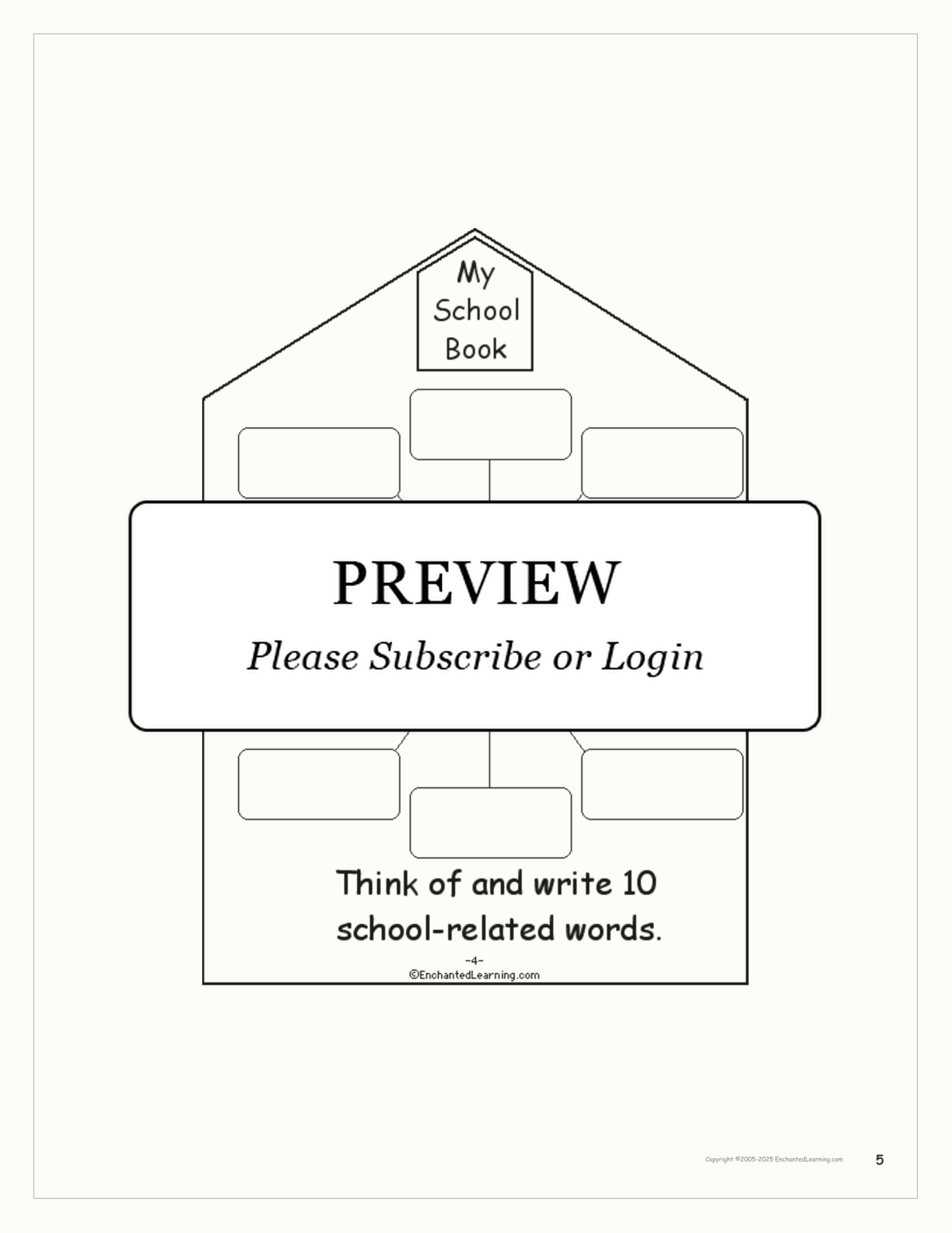 My School Book interactive printout page 5