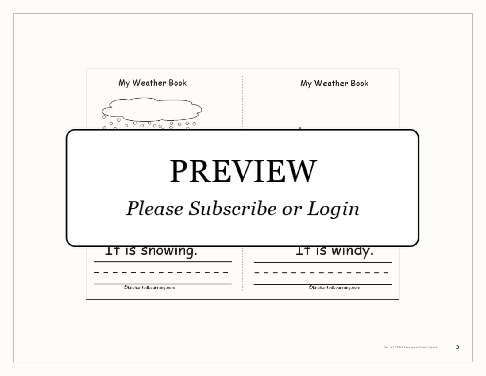 My Weather Book interactive printout page 3