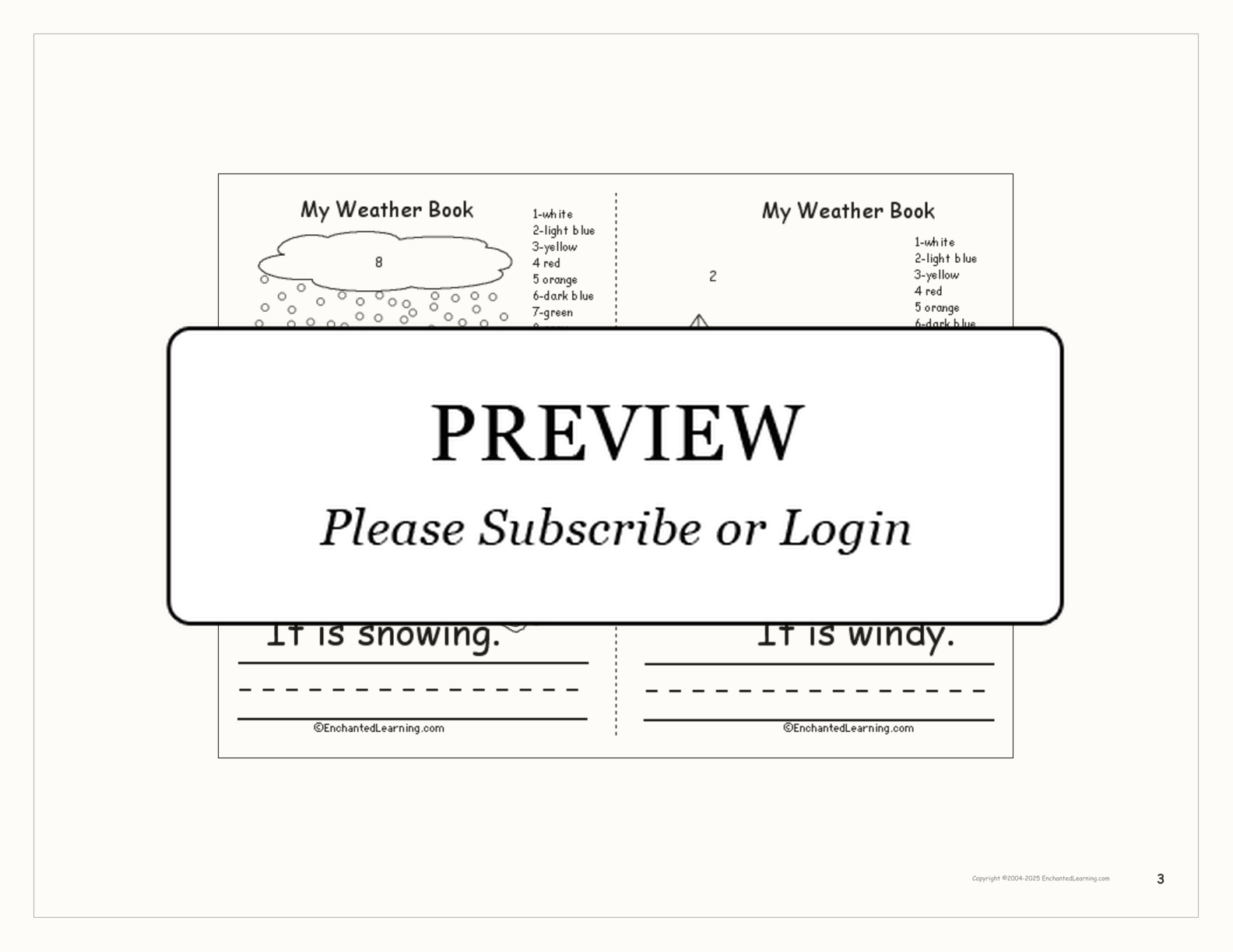 Weather Color-by-Number Book interactive worksheet page 3