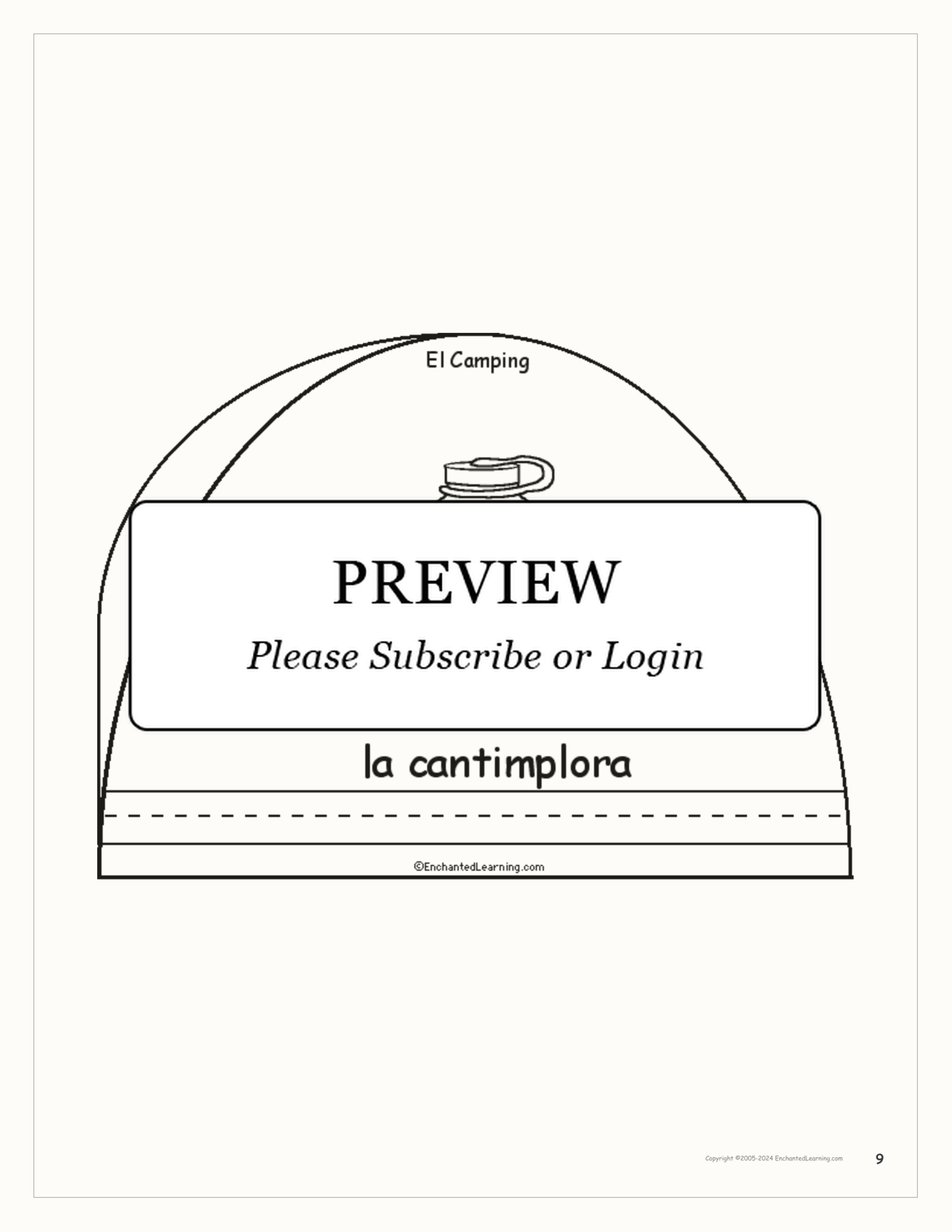 El Camping - Spanish Printable Book interactive worksheet page 9