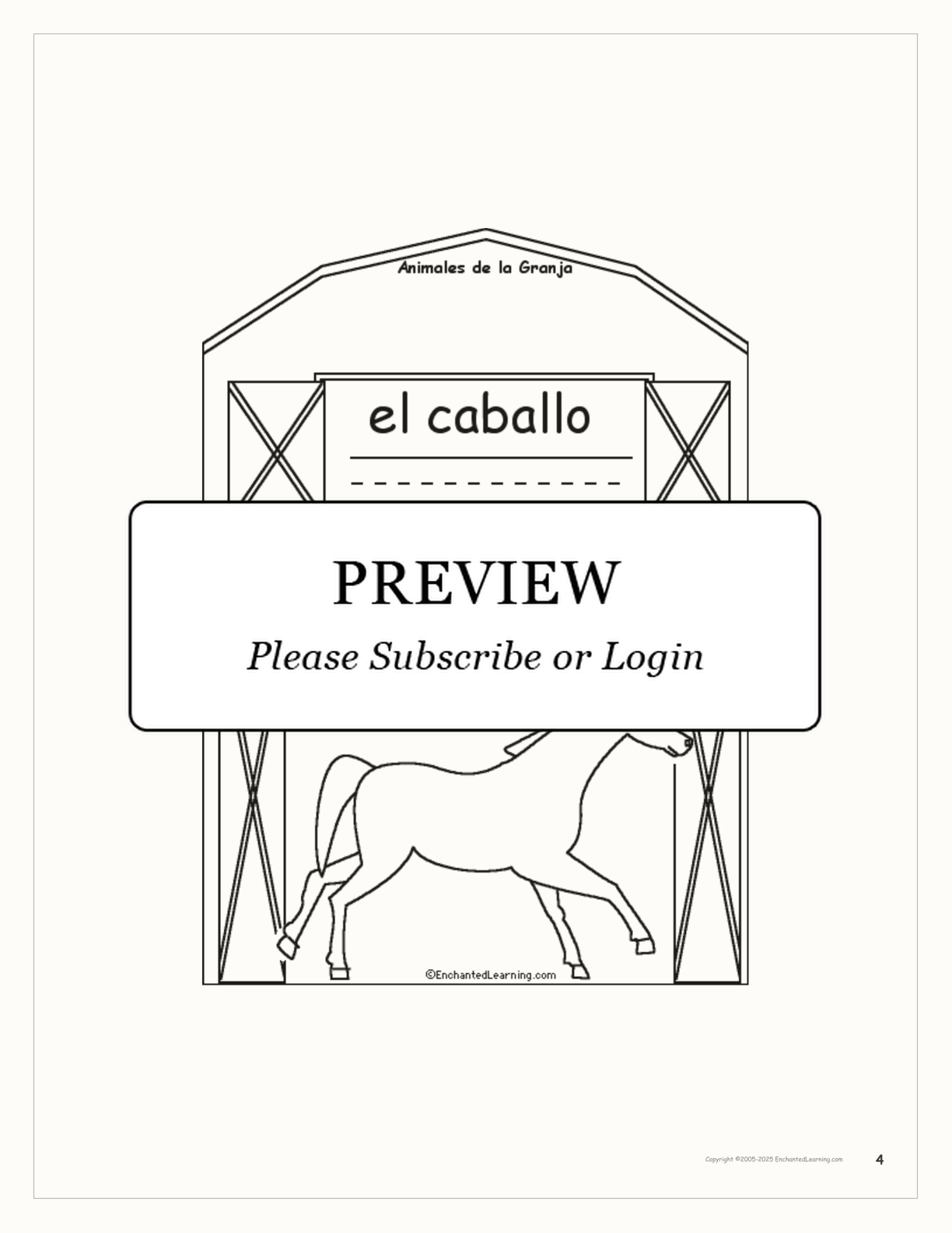 Animales de la Granja Book interactive printout page 4