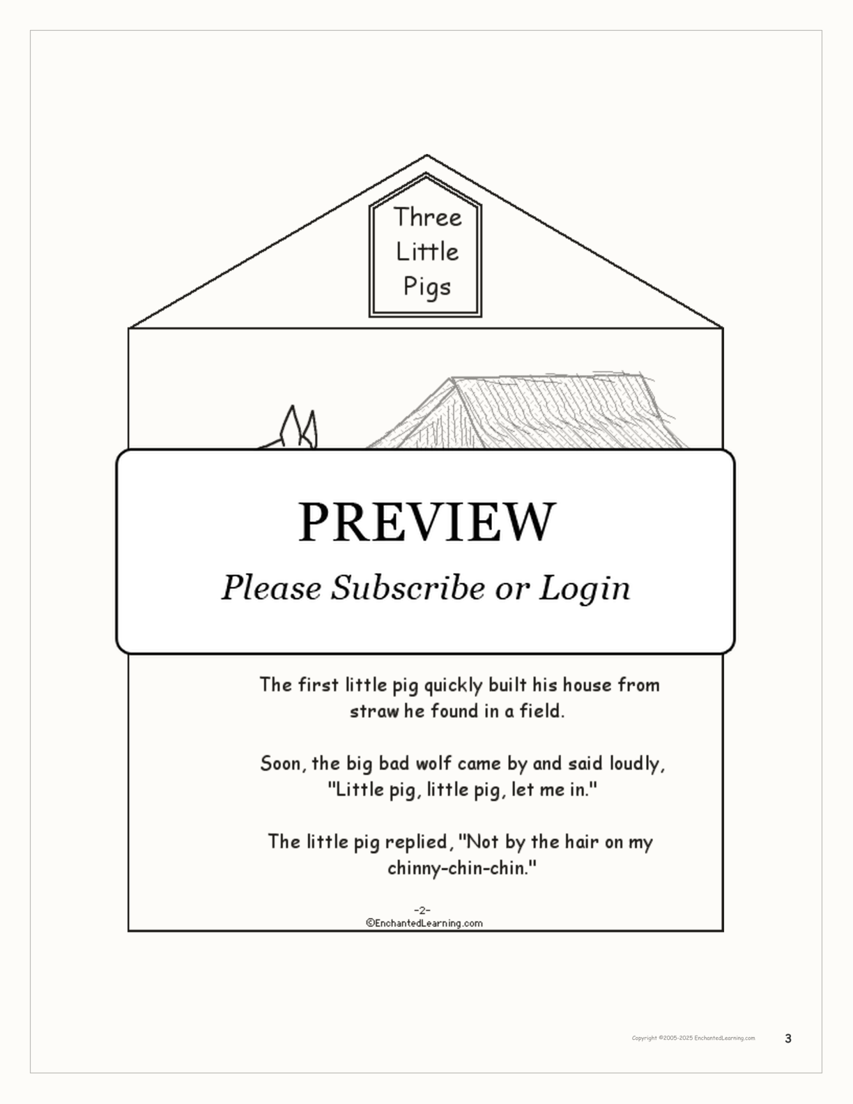 three little pigs houses template