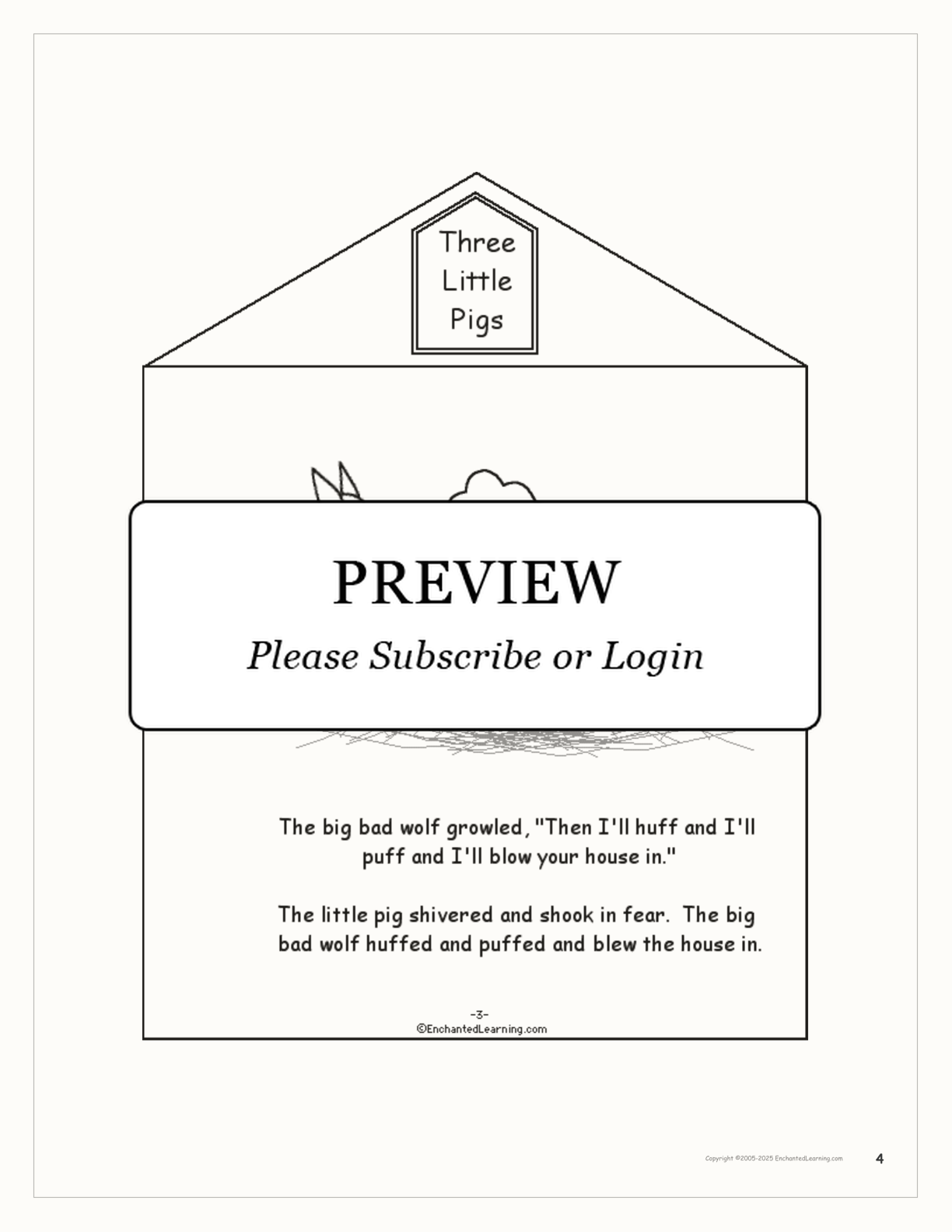 three little pigs story printable