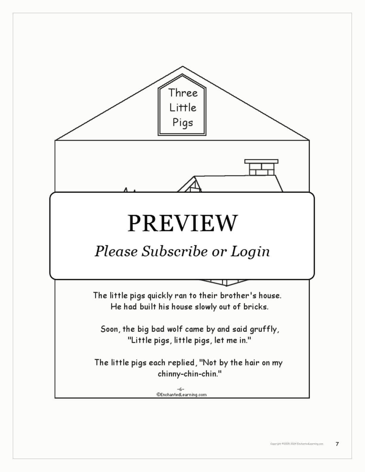 Three Little Pigs - Printable Book interactive printout page 7