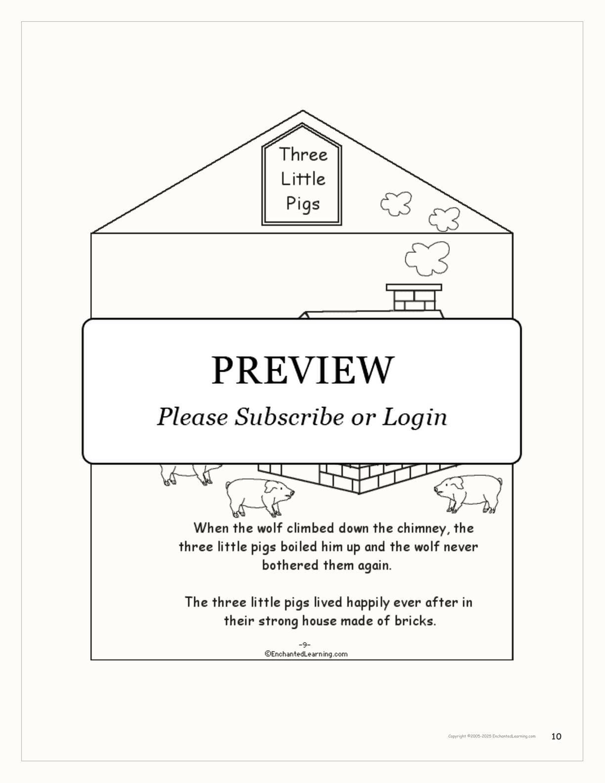 three little pigs houses template