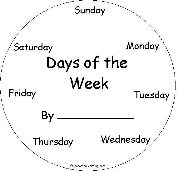 Label The Days Of The Week In German Enchanted Learning