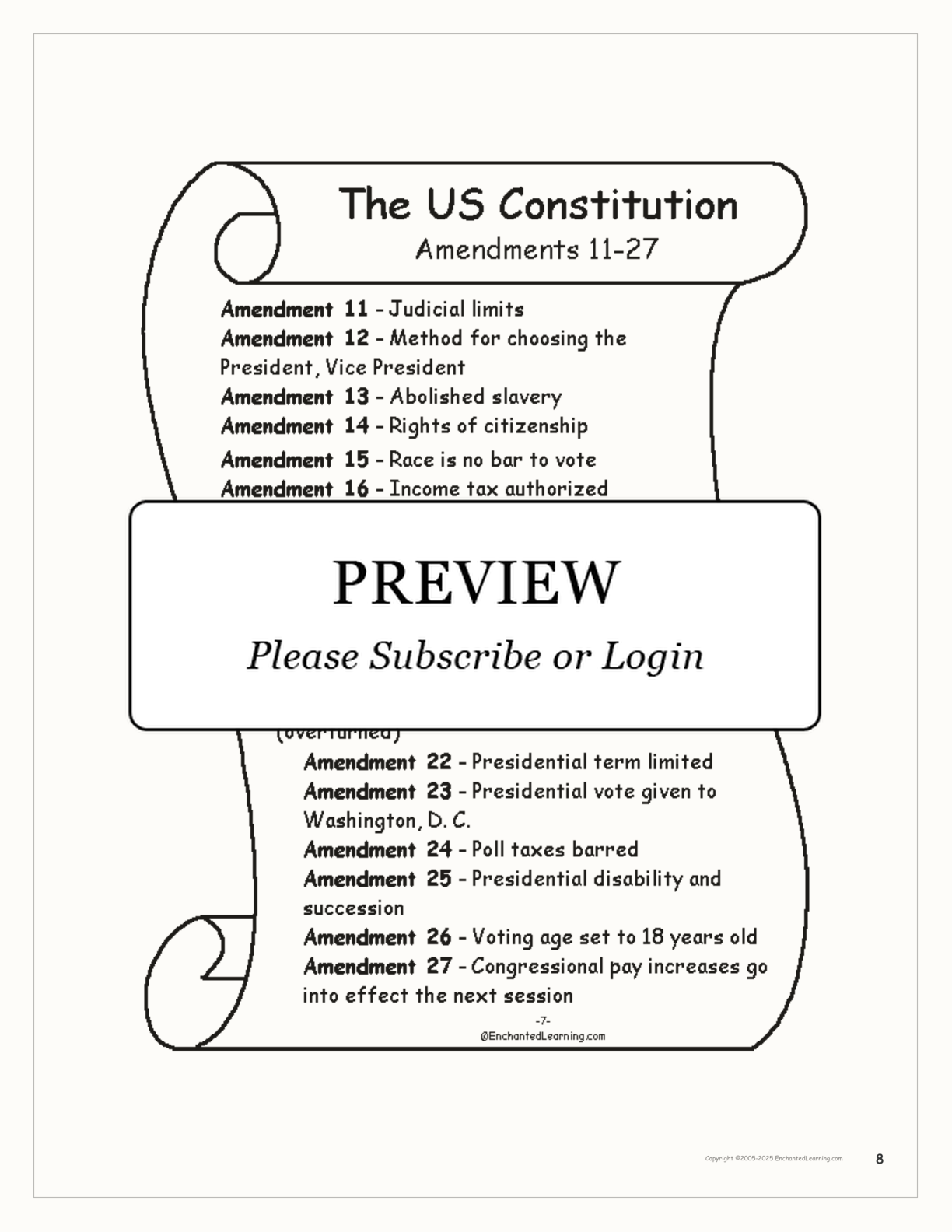 us constitution book enchanted learning