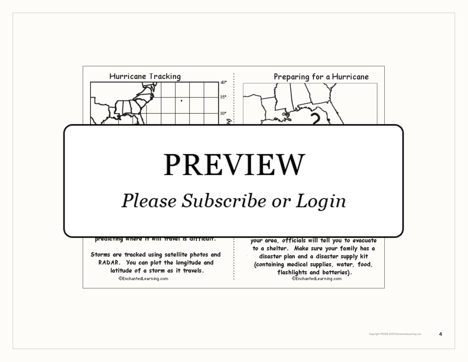 Hurricane Book interactive printout page 4