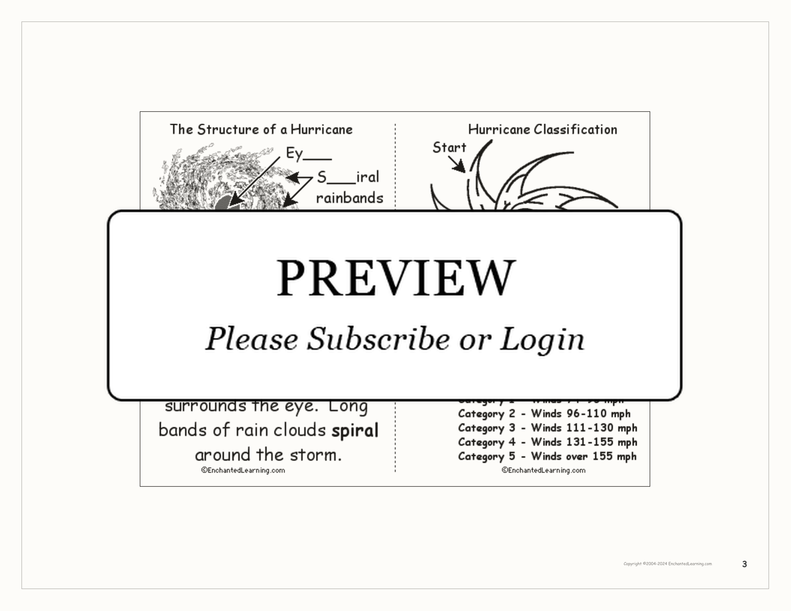 Hurricane Book (simple) interactive printout page 3