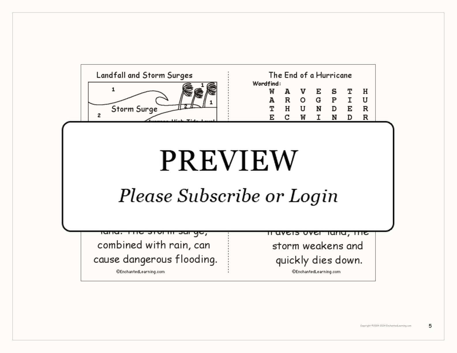 Hurricane Book (simple) interactive printout page 5