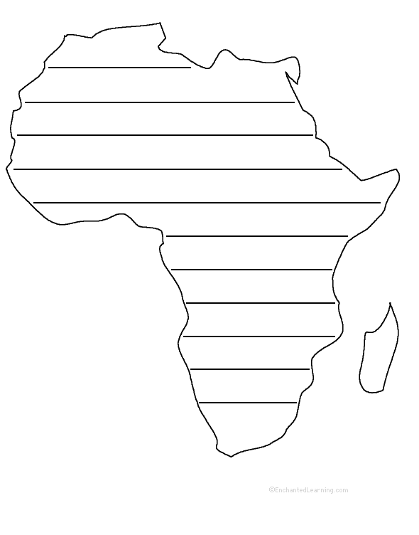 Africa: Shape Poem - Printable Worksheet. EnchantedLearning.com