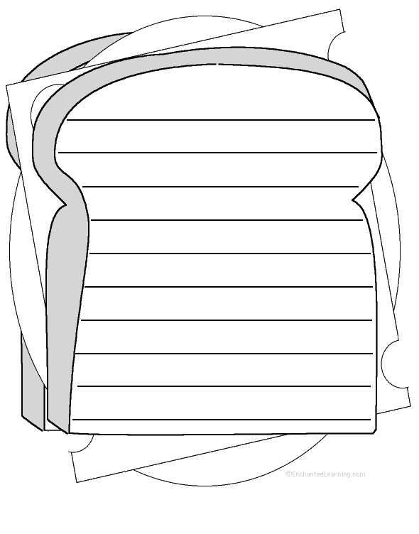 Sandwich: Shape Poem - Printable Worksheet. EnchantedLearning.com