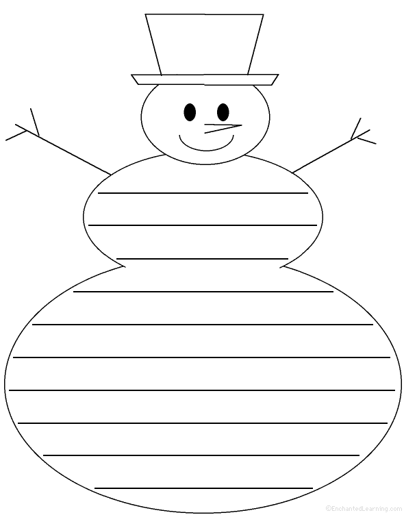 Writing Worksheets Snow K 3 Theme Page At EnchantedLearning