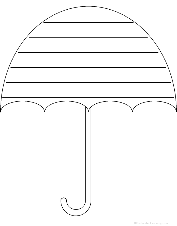 Umbrella: Shape Poem - Printable Worksheet. EnchantedLearning.com