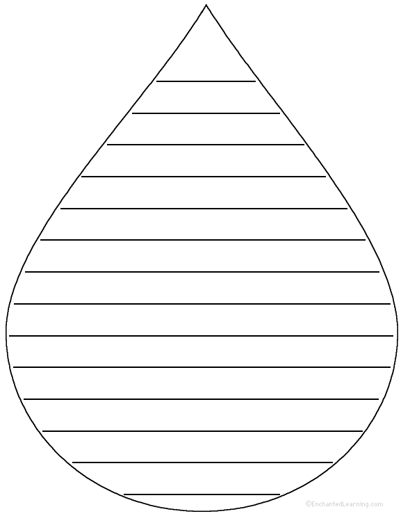 Water Drop: Shape Poem - Printable Worksheet. EnchantedLearning.com