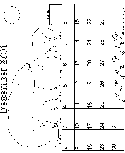 December Calendar 2001: EnchantedLearning com