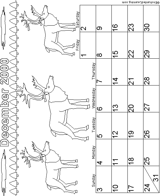 December Calendar 2000: EnchantedLearning com