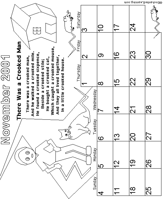 November Calendar 2001: EnchantedLearning com