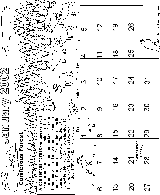 Search result: 'January Calendar 2002 Biomes'