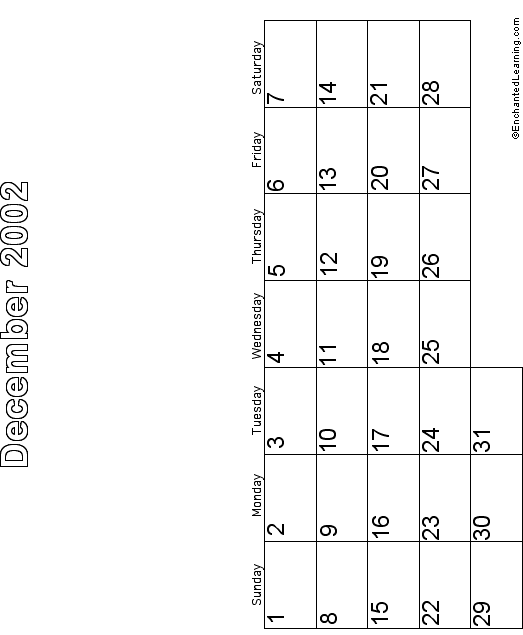 December Calendar 2002: EnchantedLearning com