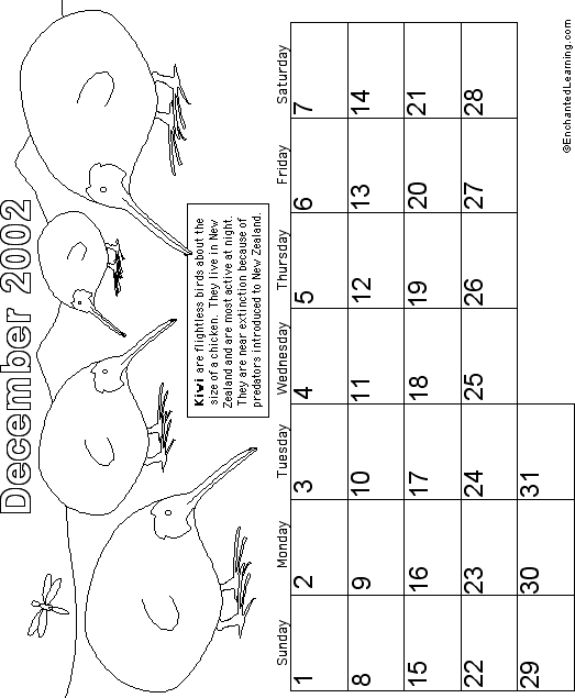 December Calendar 2002: EnchantedLearning com