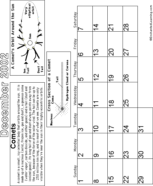 December Calendar 2002: EnchantedLearning com