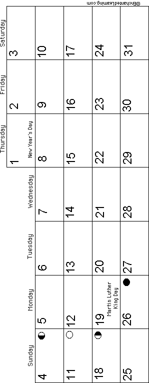 January Calendar 2009: EnchantedLearning com