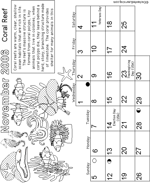 November Calendar 2006 Biomes: EnchantedLearning com