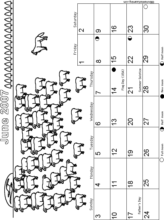 June Calendar 2007 Farm