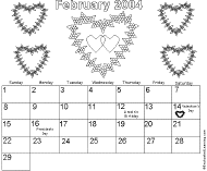 February Calendar 2005 Holidays: EnchantedLearning com
