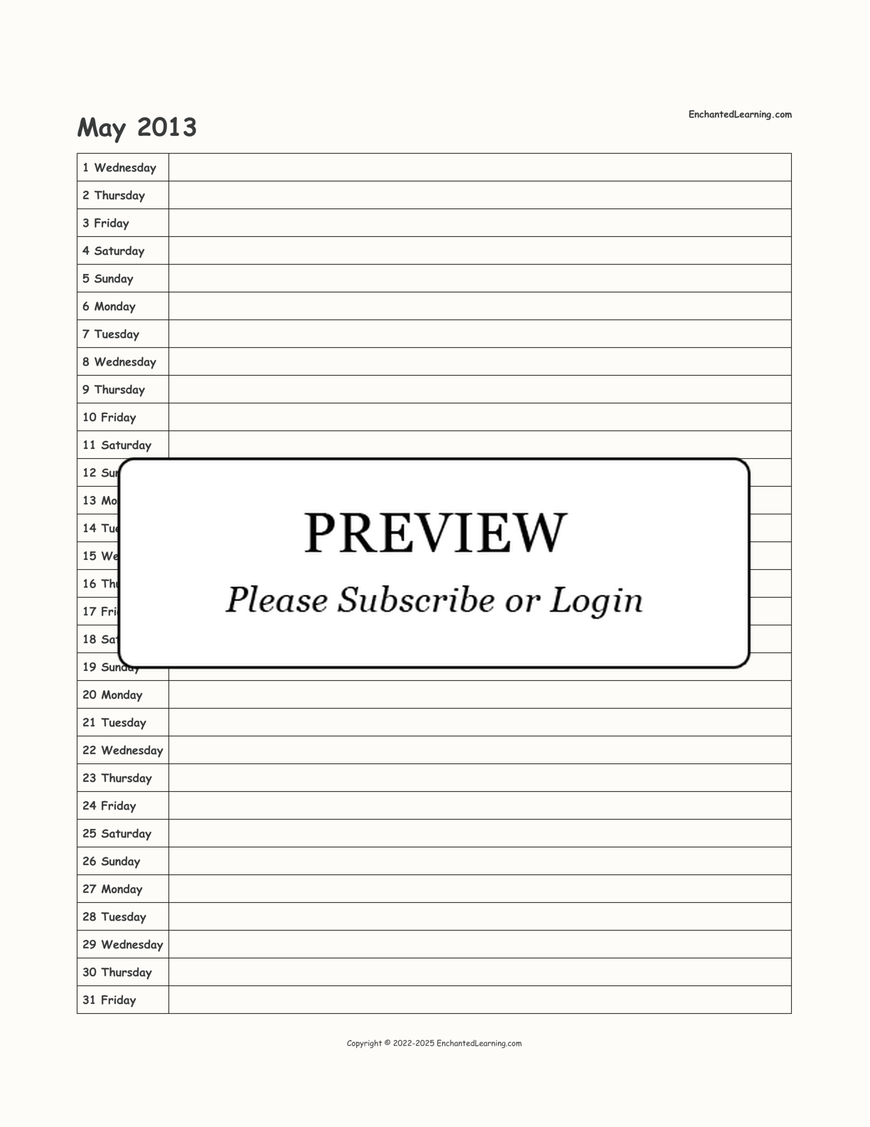 2012-2013 School-Year Scheduling Calendar interactive printout page 11