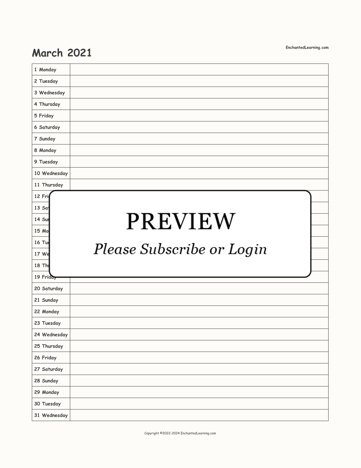 2021 Scheduling Calendar interactive printout page 3