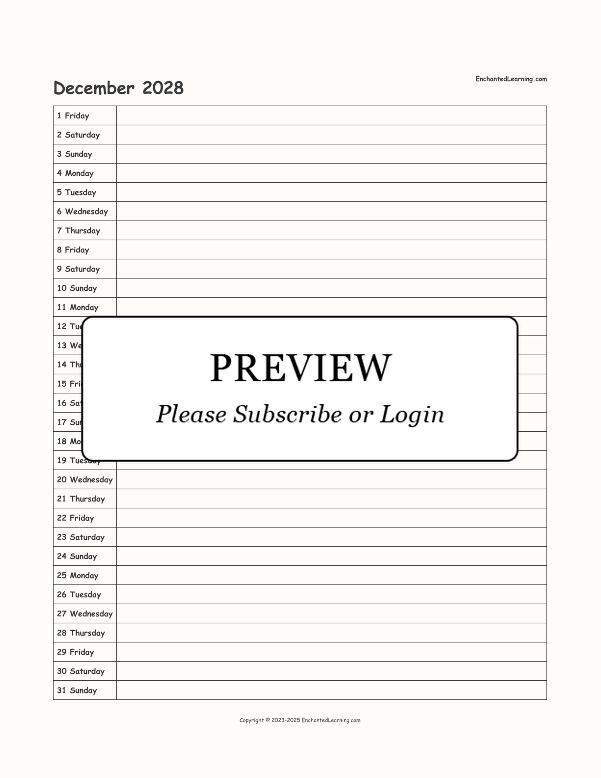 2028-2029 School-Year Scheduling Calendar interactive printout page 6