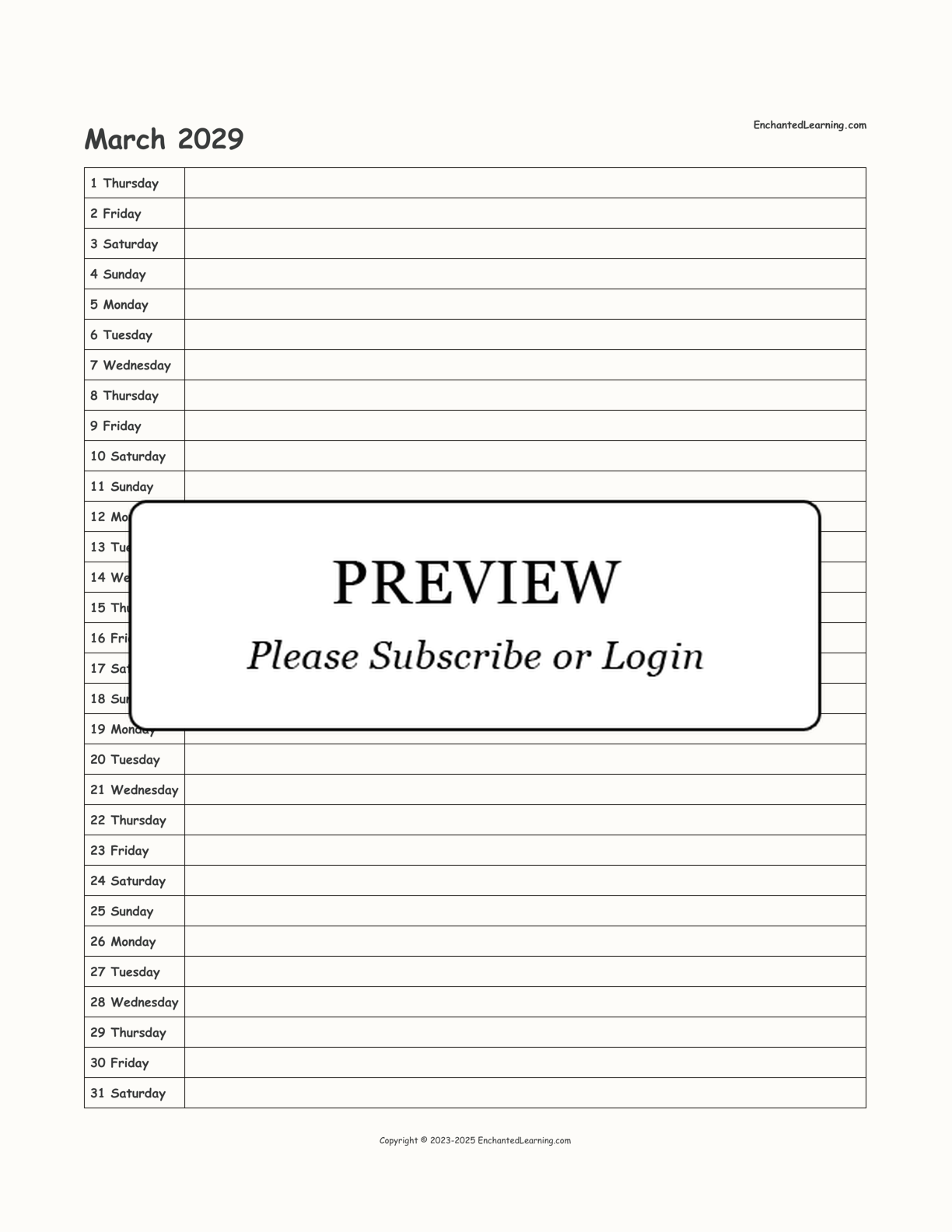 2028-2029 School-Year Scheduling Calendar interactive printout page 9