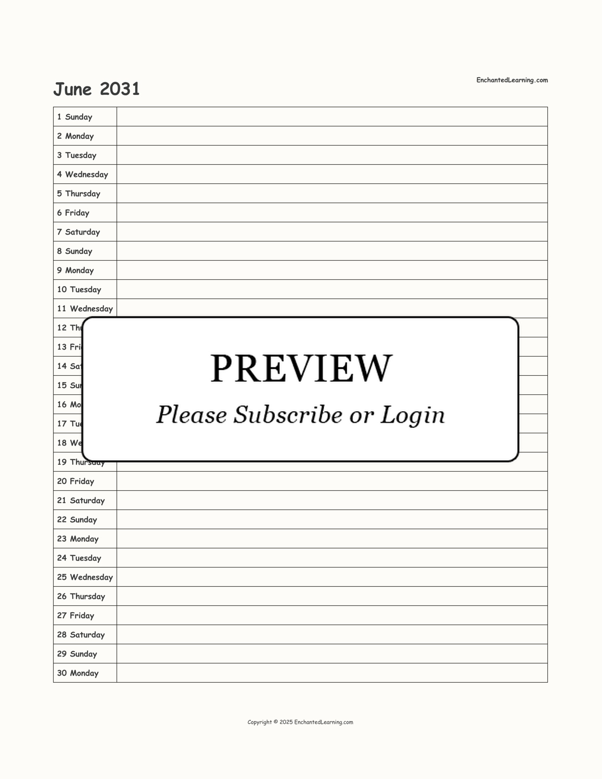 2030-2031 School-Year Scheduling Calendar interactive printout page 12