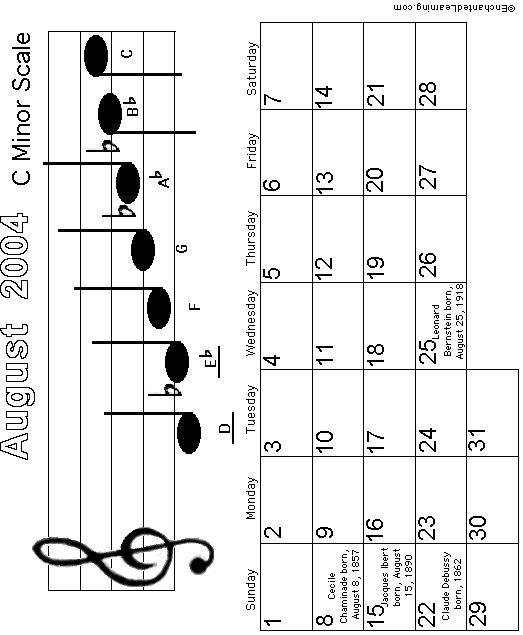 August Calendar 2004: EnchantedLearning com