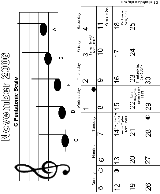 November Calendar 2006: EnchantedLearning com