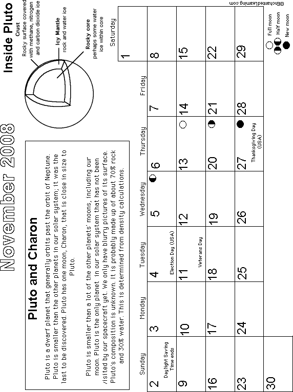 November Calendar 2008: EnchantedLearning com