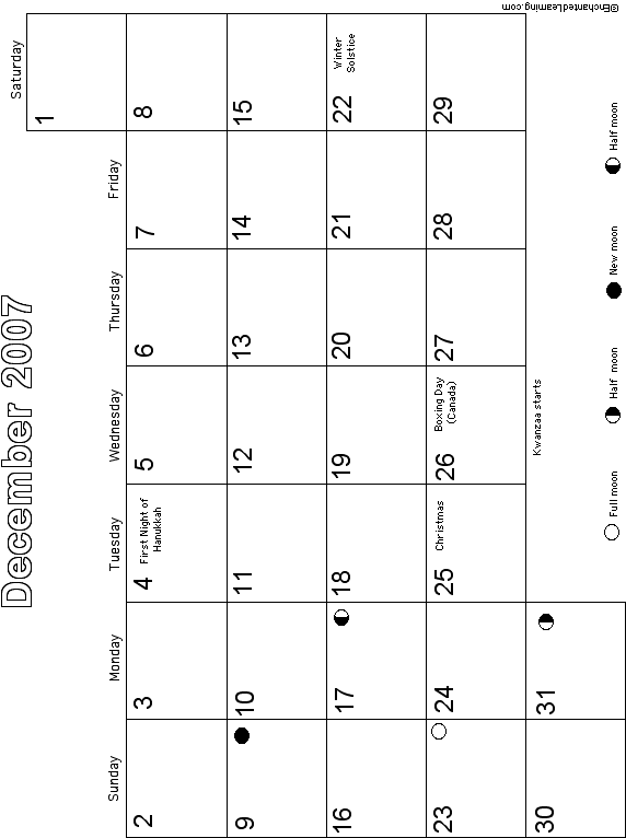 December Teacher s Planning Calendar 2007 2008 Printable