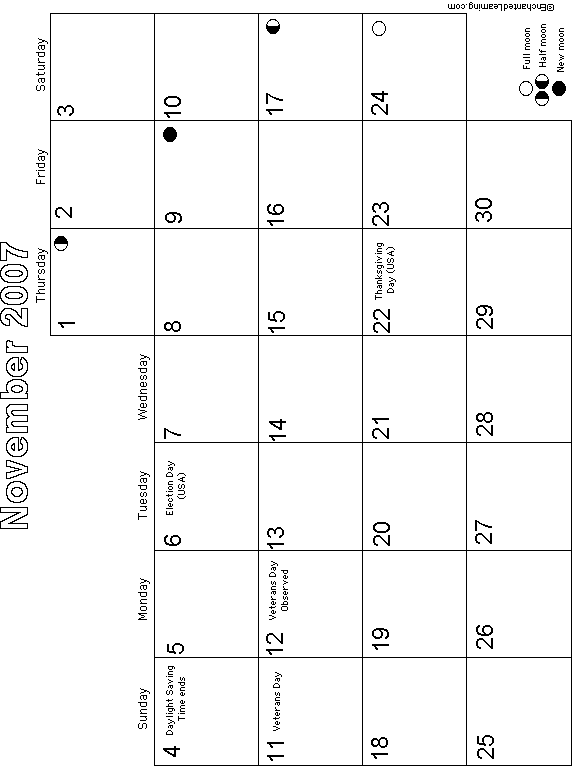 Search result: 'November Teacher's Planning Calendar 2007-2008 Printable'