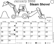 January Calendar 2005 Wheeled Vehicles: EnchantedLearning com