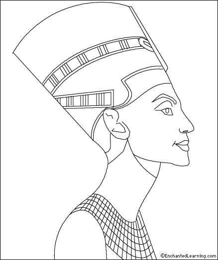 Queen Nefertiti Coloring Page: EnchantedLearning.com