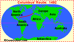 Columbus' route - 1492