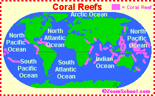 Coral Reefs EnchantedLearning Com   Coralreefmap.GIF