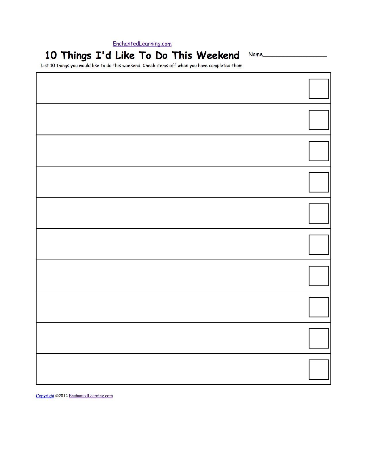 Search result: 'Ten 10 Things I Would Like To Do - Printable Worksheets'