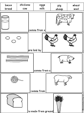 Spelling Worksheets: Farm and Farm Animals at EnchantedLearning.com