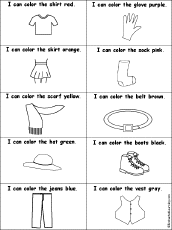 clothes drawing and coloring worksheets