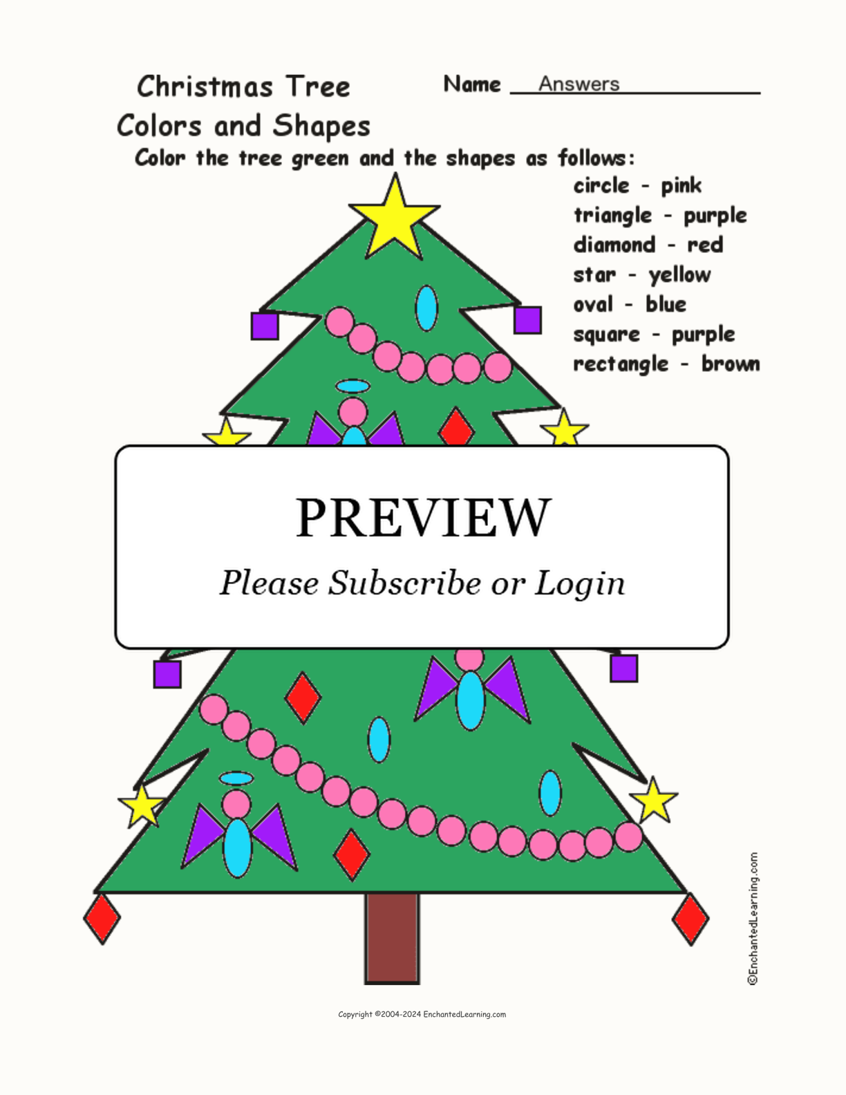 Christmas Tree: Colors and Shapes interactive worksheet page 2