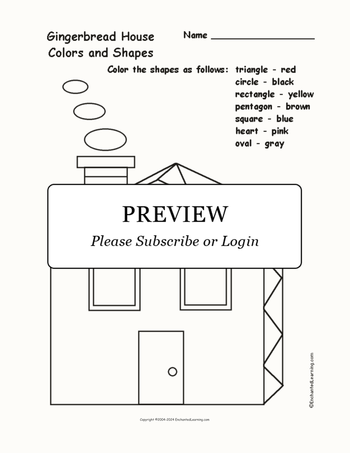 Gingerbread House: Colors and Shapes interactive worksheet page 1